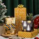 2 x Garbendy Black Gold Foil Christmas Wrapping Paper Roll - Mini Roll - 17 inch X 120 inch Per roll - Reversible 3 Different Design with Glitter Metallic Foil Shine (42.5 sq.ft.ttl)