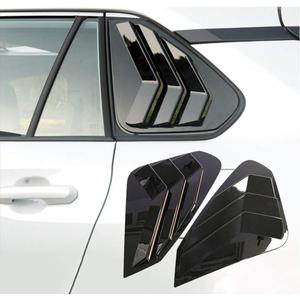for Toyota RAV4 2019 2020 2021 2022 2023 2024 Rear Side Window Louvers Air Vent Scoop Shades Cover Blinds TrimBright Black