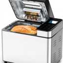 25-IN-1 Automatic Bread Machine | 2lb Size with Visible Lid, Auto Nut Dispenser, One-Touch Display, 13-Hour Delay Timer & Recipes – Easy to Use, High Success for Homemade Bread