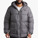 Reebok Mens Puffer Jacket - Heavyweight Quilted Mens Jacket with Hood - Weather Resistant Parka Winter Jackets for Men,L