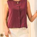 EVALESS Vest for Women 2025 Button Down Sleeveless Blazer Suit Vest Cropped Waistcoat Spring Summer Casual Outfits (M)