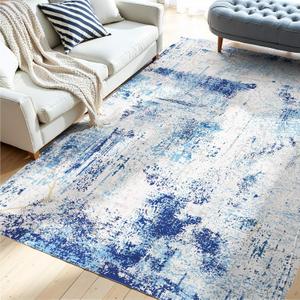 VEVOR 5 x 7 ft Area Rug Large Washable Rug Non-Slip and Tear-Resistant Soft Carpet Pet & Child Friendly Modern Area Rugs Indoor Mat for Bedroom Office Living Room Kids Room Entryway Blue VEVOR 5 x 7 ft Area Rug Large Washable Rug Non-Slip and Tear-Resistant Soft Carpet Pet & Child Friendly Modern Area Rugs Indoor Mat for Bedroom Office Living Room Kids Room Entryway Blue