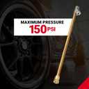 Straight Foot Dual Head Air Chuck for Tire Pressure Guage, 12" Extended Reach, 1/4" FNPT, 150 PSI, Truck, Tractor Trailer, Semi Truck, Dually, RV & Car, S-693-12