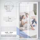 Magnetic Screen Door Fit Door Size 2472 inch, Screen Itself Size:26"x73", Hands Free Self Sealing, Full Frame Magic Tape Mesh Screen Door with Magnets Heavy-Duty Mesh Curtain for Entry Door-White