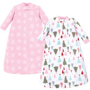 Hudson Baby unisex-baby Long-sleeve Fleece Sleeping Bag (12-18 Months, Sparkle Trees)
