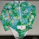 Hurley Long Sleeve Womens One Piece Swimsuits, Swimsuit for Women, Bathing Suit for Women, Swim Suit UPF 50+ SPF UV Protected (Large, Green Multi)