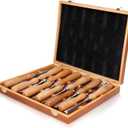 12Pcs Wood Chisel Set, 60CRV Blade Wood Carving Chisels Kit, Woodworking Chisels, Wood Carving Tools with Wooden Storage Case
