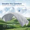 Cozy Bliss Cooling Comforter Queen Size, Reversible Lightweight Cooling Blankets for Hot Sleepers and Night Sweats, Q-Max>0.45 Soft Breathable Silky Smooth Summer Comforter, Cool Grey, 90"x90"