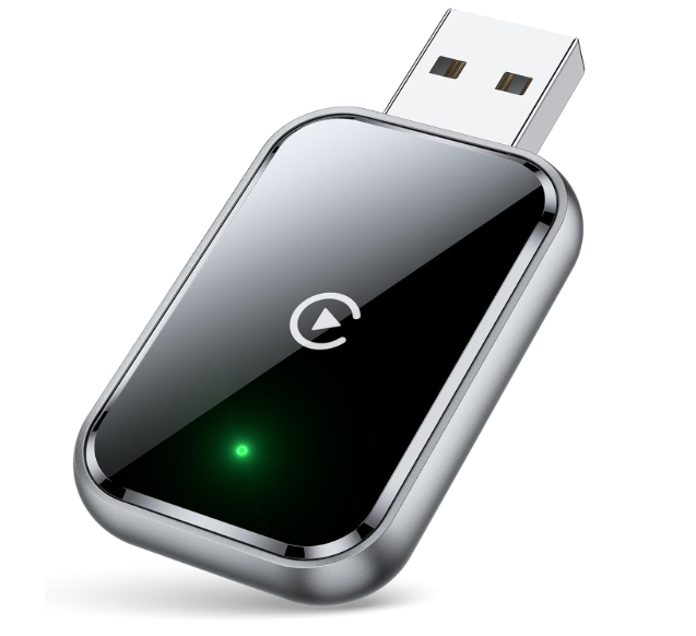 Wireless CarPlay Adapter for iPhone, Convert Wired to Wireless Apple CarPlay Adapter, Mini Size with Extension Cable USB & USB-C/Type-C, Stable Control & No Delay, Black 