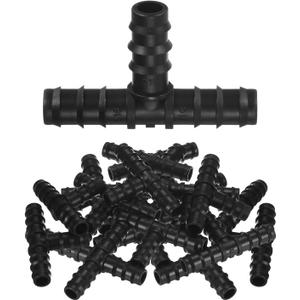 M METERXITY 20-Pack Drip Irrigation Barbed Fittings, for 3/8 Inch Tees Tubing Connector Plastic Coupling Irrigation Parts for Garden/Greenhouse/Aquarium/Flower Pot, Drip Pipe Accessories