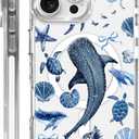 for iPhone 15 Pro Max Case,Compatible with MagSafe,The Transparent TPU Silicone Protects The Phone Case from Drops, Slips and Fingerprints.Blue Ocean Whale Shark Octopus Turtle Collage