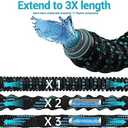 200 ft Expandable Garden Hose w/10 Functions Spray Nozzle, Water Hoses with 3/4" Solid Brass Connector, Flexible Lightweight Hose Expanding Water Pipe for Car Washing, Gardening (Black Blue)