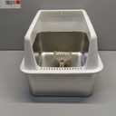Stainless Steel Cat Litter Box with Lid,XL,19.7 L x 13.8 W x 11.8H Deep,Large Metal Litter Box with High Side,for Small and Large Cats,Anti-Leakage Non-Sticky Easy Cleaning Include Litter Scoop
