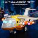 Airplane Toys for Toddlers 3-5, Toy Airplane for Boys Age 4-7, Large Spray Transport Airplane Toy with 12 Construction Vehicles, Birthday Gifts for 3 4 5 6 7 8 Years Old