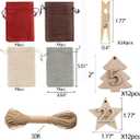 Christmas Advent Calendar Bags 24 Days DIY Countdown Calendar Drawstring Burlap Hanging Christmas Decorations Candy Chocolates Gift Bags for Xmas Holiday Home