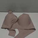 OEAK Womens Deep V Bras Wireless Comfortable Bra Supportive No Underwire Bras Tshirt Push Up Bralettes Plunge Seamless Bra (Small, Coffee)