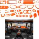 JWWY Interior Trim Kit Dress-Up Kit Decor Set Center Console Gear Shift Dashboard Panel,Door Window Switch Knob Speaker Cover Trim for 2024–2026 Jeep Wrangler JL JLU & Gladiator JT Oranger 28pcs