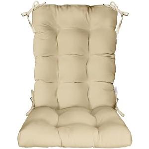 RSH Décor Sunbrella Tufted Rocker Cushion – 16" x 17" Seat Cushion with 16" x 21" Back, Fade & Water-Resistant, Indoor/Outdoor Chair Pad (Canvas Antique Beige) - Made in USA