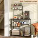 3IngSeagulls Baker's Rack for Kitchen with Storage, Microwave Stand with Adjustable Shelves, Kitchen Stand with 10 S Hooks, 6-Tier Coffee Bar Station, Storage Shelves for Spices, Pots, Gray