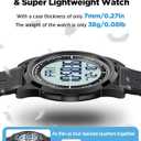 Beeasy Digital Watch for Men Women, 50M Waterproof, Ultra-Thin & Lightweight, 44mm Silicone Sports Watch with Alarm, Stopwatch, Countdown, Ideal for Gym, Running, School, Daily Wear
