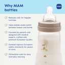 MAM 4.5oz Easy Start Anti-Colic Wide Neck Vented Baby Bottle, Extra Slow Flow Breastfeeding-Like Silicone Nipple, Reduces Colic, Gas & Reflux, Easy to Clean, BPA Free, 0+ Months, Made in Europe (2 Count (Pack of 1), Purple Iris)