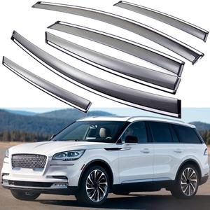 Side Window Visors Wind Deflectors Sun Rain Guards Compatible with Lincoln Aviator 2020-2025, Tape-On 6 pcs