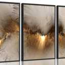 VPUQWGKE 3Pcs Golden Clouds Wall Art Modern Abstract Marble texture Picture Wall Decor Sky Scenery Print Artwork Nature Simple Paintings for Living Room Bedroom Bathroom Decoration 16x24in Poster