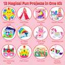 7july Unicorn Craft Box-12 Fun Arts and Crafts for Kids Ages 4-8,Educational Creative Toys, Art and Crafts Projects & Activities Kit with Supplies,Gift for Girls 3 4 5 6 7 8 Years Old