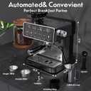 PULZO Espresso Machine with Grinder, 20 Bar Professional Coffee Machine, All-in-One Stainless Steel Coffee Maker with Milk Frother, to Make Latte, Cappuccino, 67oz Detachable Water Tank
