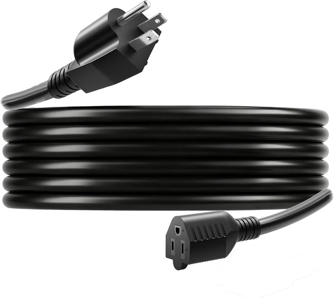 14AWG Heavy-Duty Power Extension Cord - 16 Ft (NEMA 5-15P to NEMA 5-15R) Suitable for Replacing Heavy-Duty 3-Prong AC Power Cords for Various Appliances.