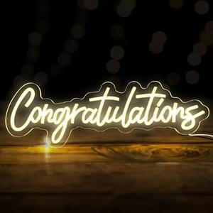 KatchOn, Congratulations Neon Sign for Backdrop - 16.5 Inch USB Powered with Switch | Congratulations LED Sign for Backdrop, Graduation Decorations Class Of 2024 | Graduation Party Decorations 2024