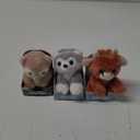 PETOOTIES 4IN PLUSH OWL, OXEN, HUSKY, 3 Pack