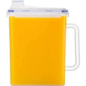 LocknLock Aqua Fridge Door Water Jug with Handle BPA Free Plastic Pitcher with Screw Top Lid Perfect for Making Teas and Juices, 1 Gallon, Clear
