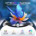 Woneligo Smart Watch for Men,1.57inch AMOLED Touchscreen Fitness Watch for iPhone & Android,Heart Rate/Sp02/Sleep Monitor,110+ Sport Modes IP68 Waterproof Bluetooth Calls (Blue, 1.57)