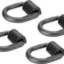 1/2" 12000 lbs Heavy Duty Weld-On Forged Steel D-Rings Tie Anchor Tie Ring for Securing ATV, UTV, Riding Lawn Mowers and Other Heavy Cargo, 4 Pack