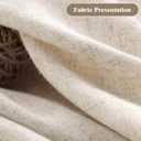 Farmhouse Shower Curtain Linen Beige Button Woven Fabric Country Rustic Western, Pleated Beige Stripe 72" W x 78" L