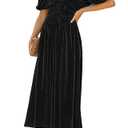 Sissyaki Women's Velvet Dress Formal Dresses for Wedding Guest 2025 Fall Dress Black, Small