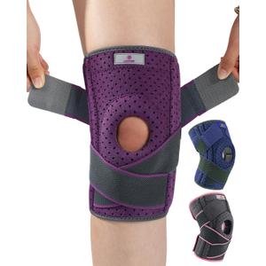 ABYON Knee Brace for Women/Men Meniscus Tear, ACL, Arthritis.Knee Support with Dual Side Stabilizers & Crossed Compression Straps Maximum Support for Knee Pain Relief and Fast Recovery - Please Check Sizing Video Before Buying, Small/Medium (Pack of 1)