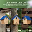 Kingsyard Wooden Wren House with Predator Guard, Bird Nesting for Outdoor, Garden Patio Nest Box Birdhouse for Wild Bird Watching, Royal Blue
