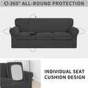 ISSUNTEX 4 Pieces High Stretch Thicken Couch Covers, Soft Sofa Slipcover for 3 Separate Cushion , Jacquard Fabric Elastic Furniture Protector for Dogs (Sofa, Dark Gray)