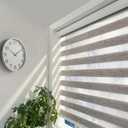 ShadesU Cordless Zebra Blinds  Light Filtering Dual-Layer Window Shades for Privacy (Grey Color) (Maximum Height 72") (Width 24.5")