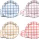Tioncy 40 Pieces Gingham Cake Dessert Paper Plates 9 Inch Colorful Round Picnic Paper Plates Disposable Dinnerware Lunch Tableware for Picnic Wedding Birthdays Camping Party 4 Colors