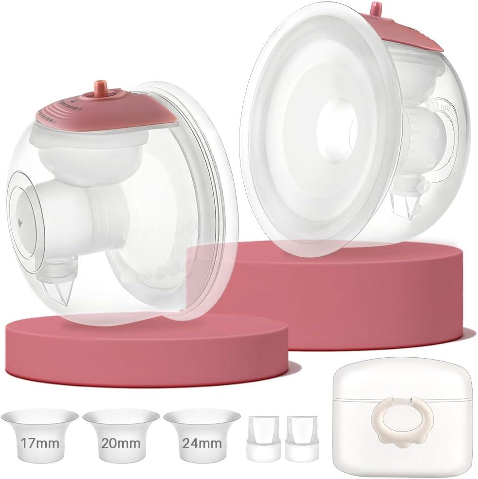 Hands-Free Wearable Breast Milk Collection Cups, Caracups Compatible with Medela & Spectra S1 S2 9 Plus Breast Pumps, 27mm Silicone Flanges with 17/20/24mm Inserts (Collection Cups)