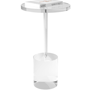 Acrylic End Table, Modern Minimalist Acrylic Side Tables, Clear Side Table for Living Room, Bedroom, Office, Drink Table (12" D x 12" W x 21" H, Transparent)