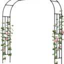 Garden Arch Trellis - Length: 98.5in, Height: 94.5in Garden Trellis for Climbing Plants Outdoor - Garden Arch for Lawn, Party, Ceremony Wedding Decoration (Black)