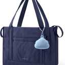 BAGSMART Diaper Bag Tote Puffer, Hospital Bag for Labor Delivery with Pacifier Case, Lightweight Baby Bag for Travel, Work | Multifunctional, Insulated Pockets, Water Resistance (Navy Blue)