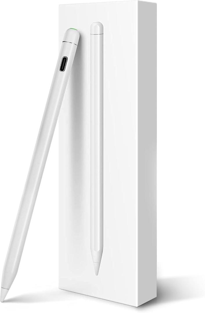 Stylus Pen for iPad 10th&9th Generation, Fast Charging for Apple iPad Pencil with Palm Rejection, Tilt Sensitivity for iPad Air 3/4/5, iPad mini 5/6, iPad 6/7/8/9/10, iPad Pro 11", iPad Pro 12.9" (White)