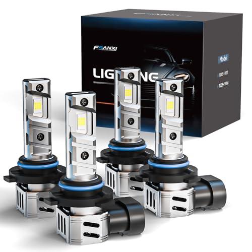 FRANXI 9005/HB3 9006/HB4 Bulbs Combo Fog Lights, 120W 32000LM Super Bright 6000K Cool White, 1:1 Design with Cooling Fan, Plug and Play, Pack of 4