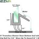 2-Pack Ultra Clear Shower Door Bottom Seal (1/4'' X 39'', Polycarbonate) Frameless Glass Shower Door Seal Strip Shower Door Sweep - Stop Shower Leaks and Create a Water Barrier