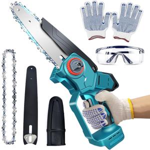 Cordless Mini Chainsaw 8+6 Inch for Makita 18V LXT (No Battery), Brushless Portable Electric Chain Saw Tool for Makita, Small Handheld Chainsaw for Pruning Shear Branch Wood Cutting Tree Trimming (Green)